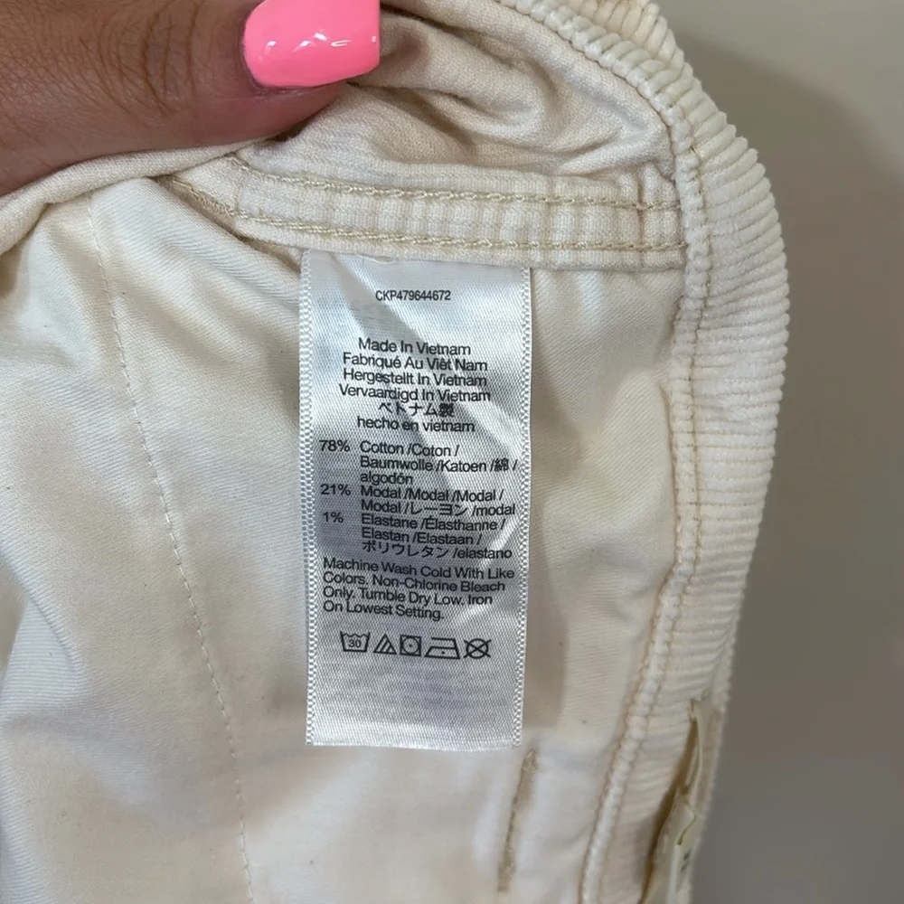 Madewell Emmett 2.0 Wide-Leg Pants in Corduroy Antique Cream Size 12 - Picture 13 of 13